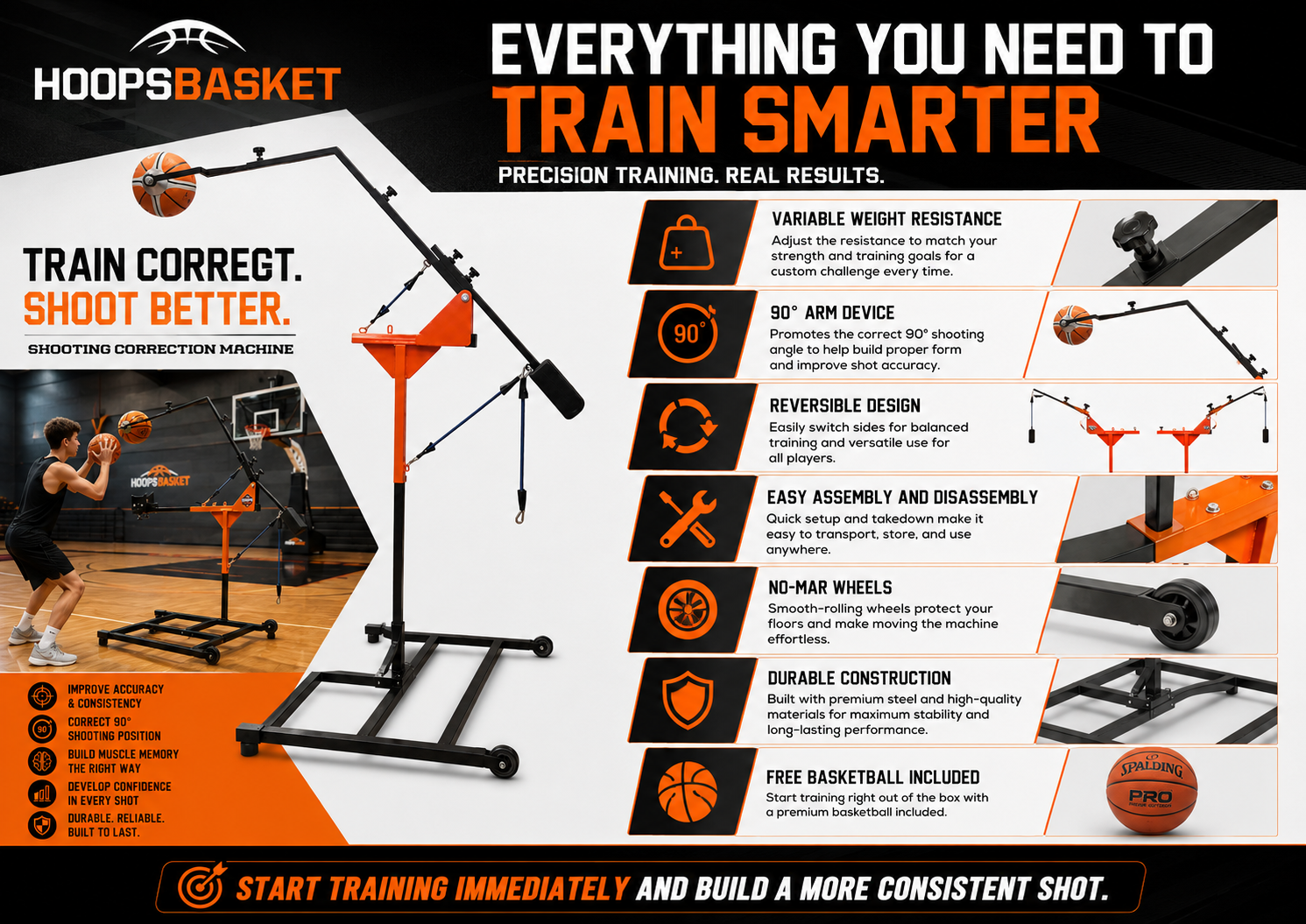 Shooting Correction Machine - Hoopsbasket Basketball Training