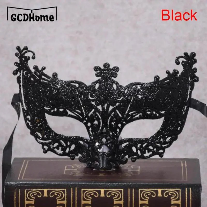 Silver and Black Venetian Masquerade Eye Mask | Elegant Party Accessory