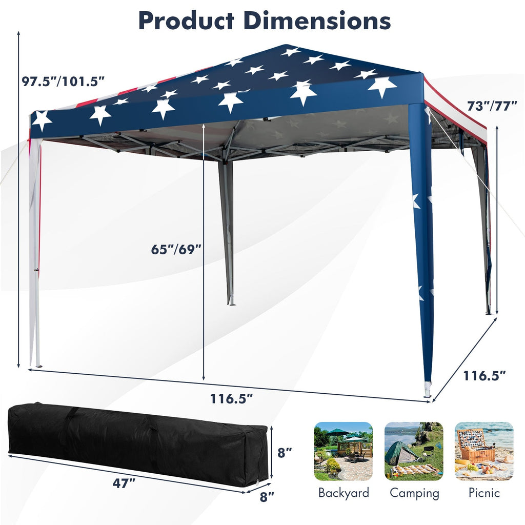 10 FT x 10 FT Pop-Up Canopy Tent Easy Setup Instant Folding Shelter with Mesh Netting-Beige