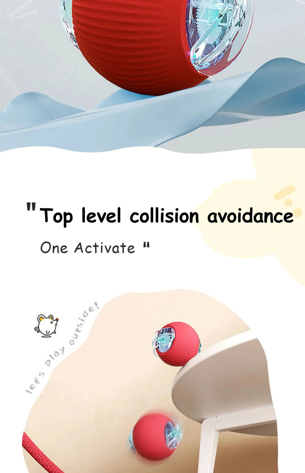 Interactive Cat Toy Ball | Automatic Rolling Rechargeable Cat Toy with Faux Tail