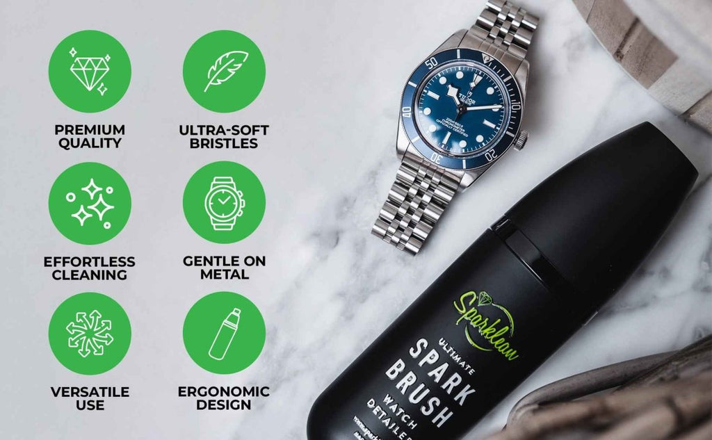 SparkBrush™ by Sparklean® — Soft-bristle cleaner for luxury watches & fine jewelry