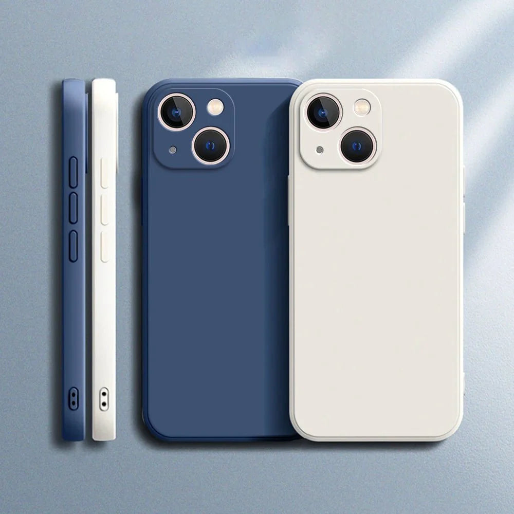 Ricestate Square Liquid Silicone Phone Case | Full Coverage Shockproof Camera Protective Cover for iPhone 11 to 14 Series