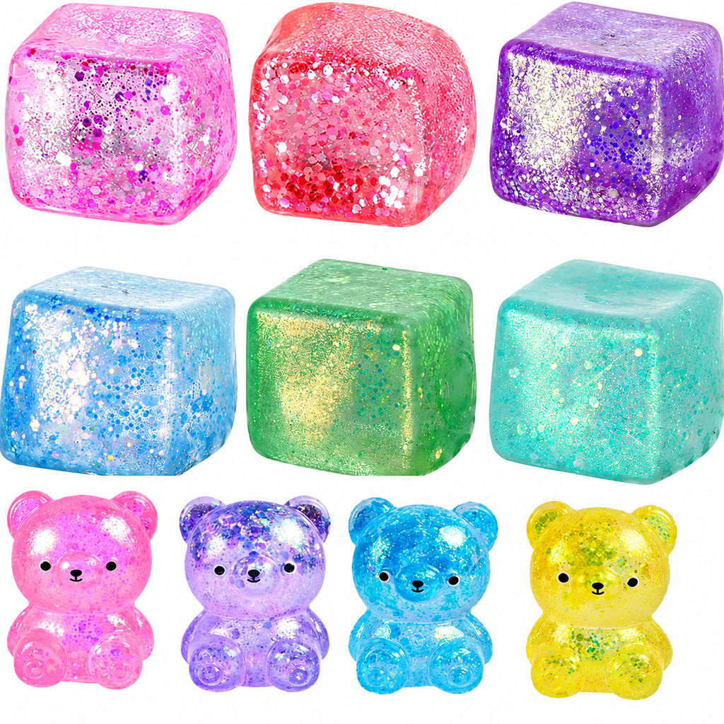 Maltose Cube Stress Squeeze Toy | Slow Rebound Polar Light Colorful TPR Block