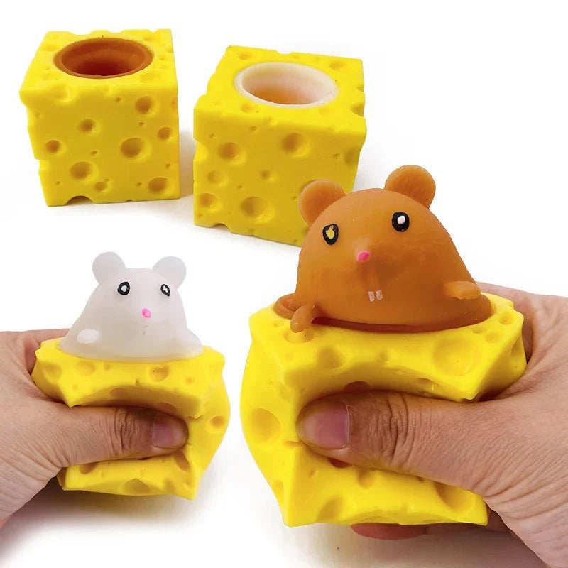 Cheese Mouse Stress Ball | Fun Squeeze Toy for Anxiety Relief