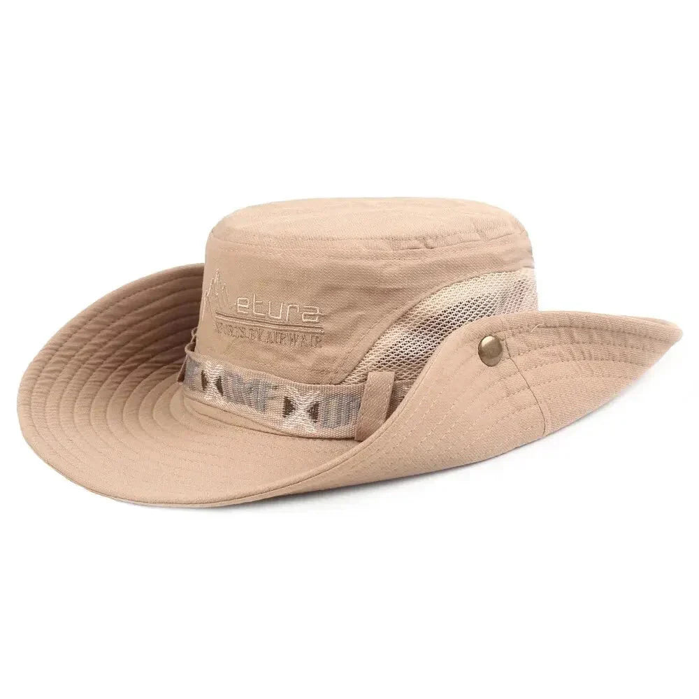 Summer Men Bucket Hat | Outdoor UV Protection Wide Brim Safari Cap