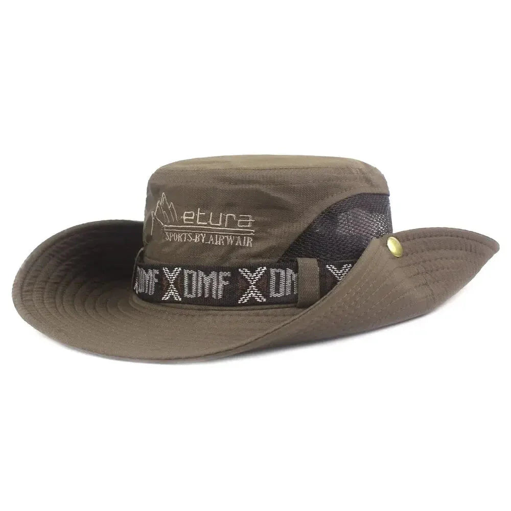 Summer Men Bucket Hat | Outdoor UV Protection Wide Brim Safari Cap