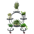 Black Metal Plant Stands Six Tier Circular Design