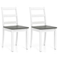Set of 2 Wood Dining Chairs with Solid Rubber Wood Legs
