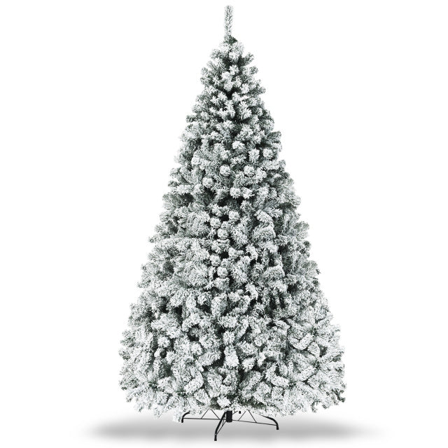 Ultimate Holiday D√©cor Suite: Pre-Lit Snow Flocked Christmas Tree & 50" Recessed Electric Fireplace Set