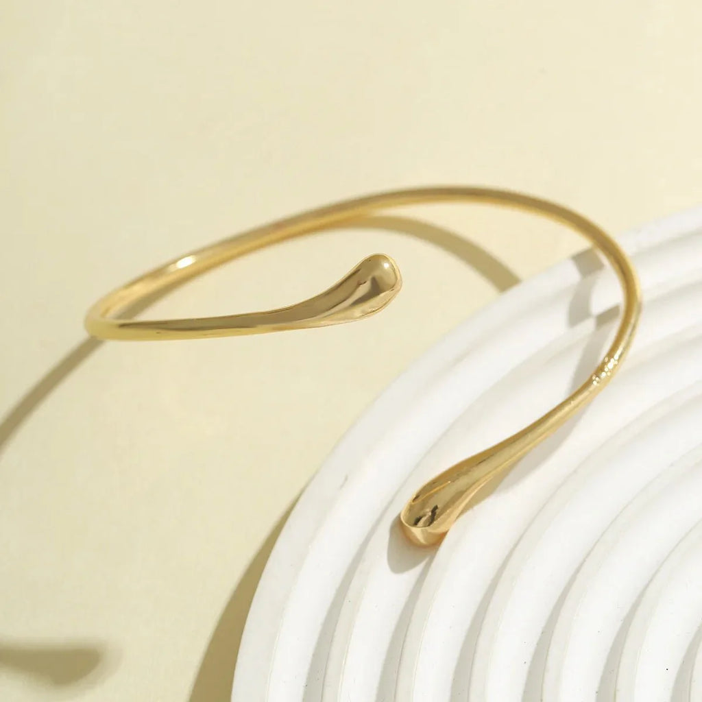 Vintage Water Drop Upper Arm Bracelet | Adjustable Geometric Bangle for Women