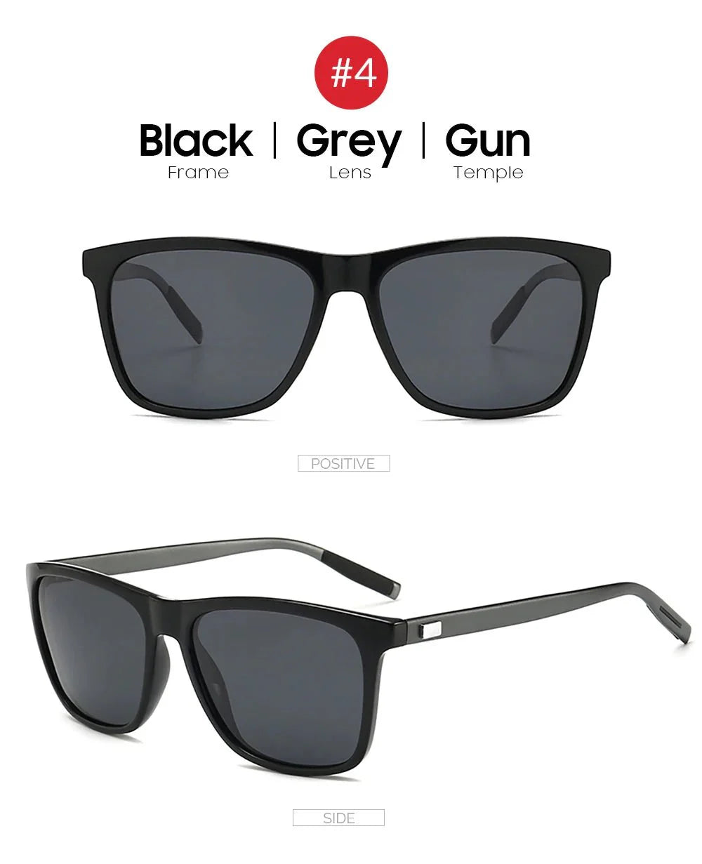Men’s Polarized Square Sunglasses | UV Protection Anti-Reflective Mirror Driving Shades
