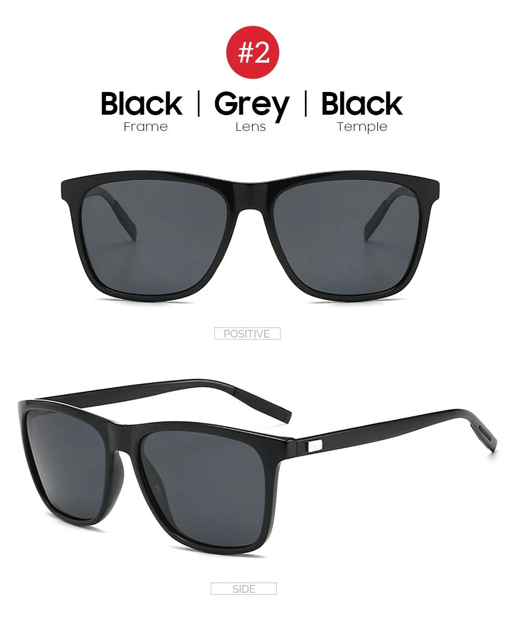 Men’s Polarized Square Sunglasses | UV Protection Anti-Reflective Mirror Driving Shades