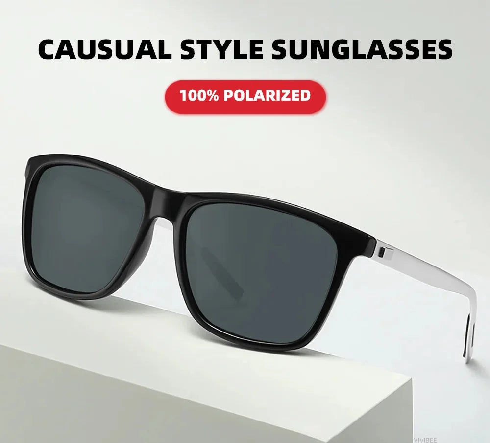 Men’s Polarized Square Sunglasses | UV Protection Anti-Reflective Mirror Driving Shades