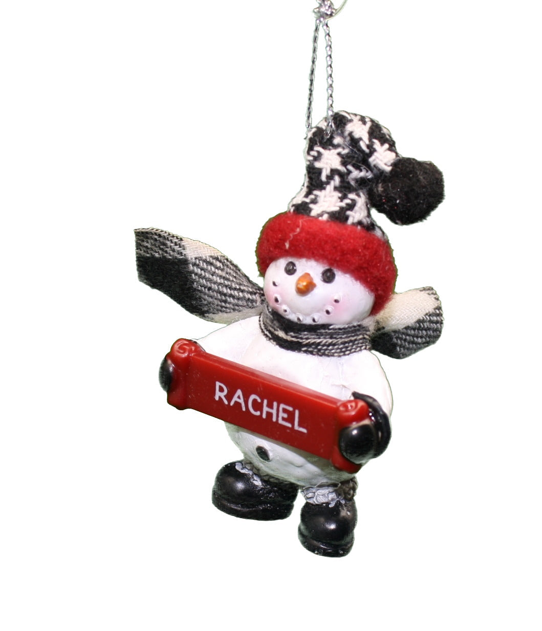 Cozy Snowman Ornament (Letters G - R) -
