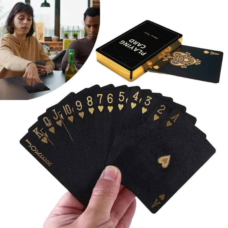 Waterproof Black Gold Poker Cards | Luxury Playing Card Deck for Adults