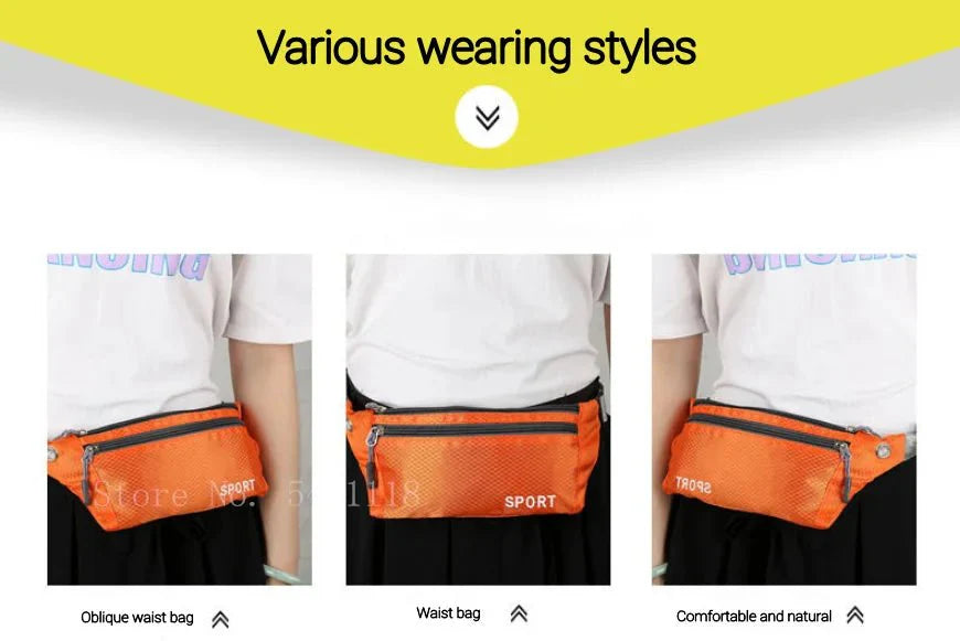 Waterproof Sports Waist Bag – Lightweight Chest & Shoulder Zip Pouch