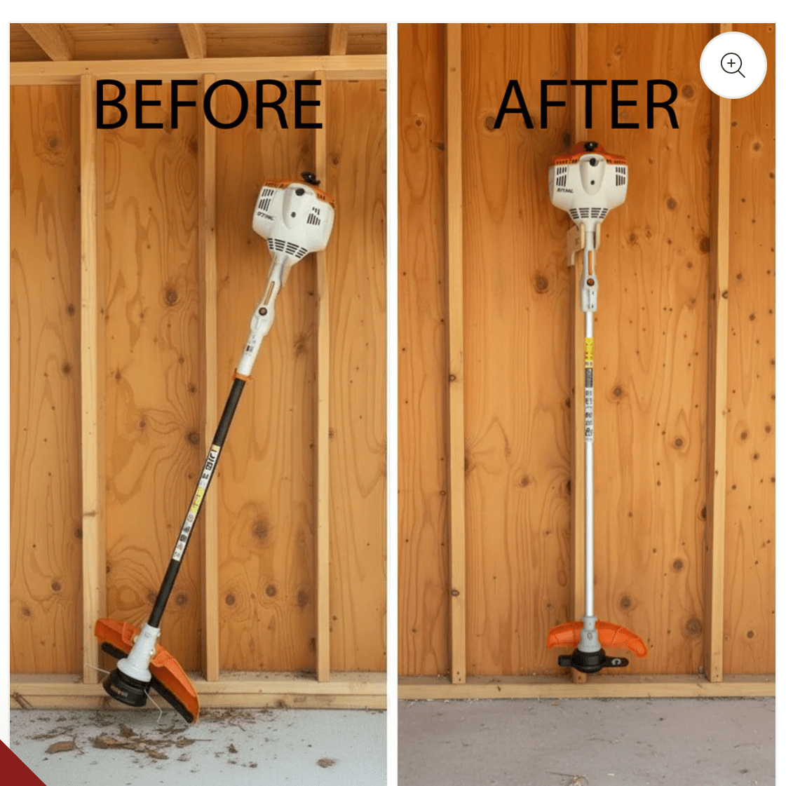 Weed Wacker Organizer Rack -Stud Mounted