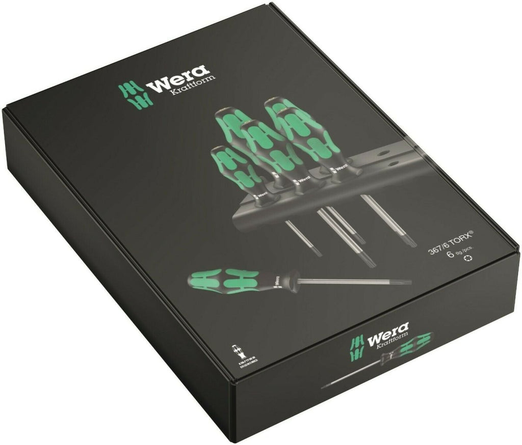 Wera 367/6 Kraftform Plus TORX® Screwdriver Set With Rack 6 Piece 05028062001