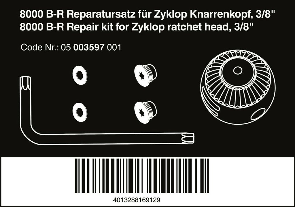 Wera 8000 B-R Zyklop Socket Wrench Repair Kit 3/8" 05003597001