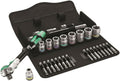 Wera 8100 SC 9 Zyklop Speed Ratchet Set 1/2" Drive SAE 28 Piece 05004079001