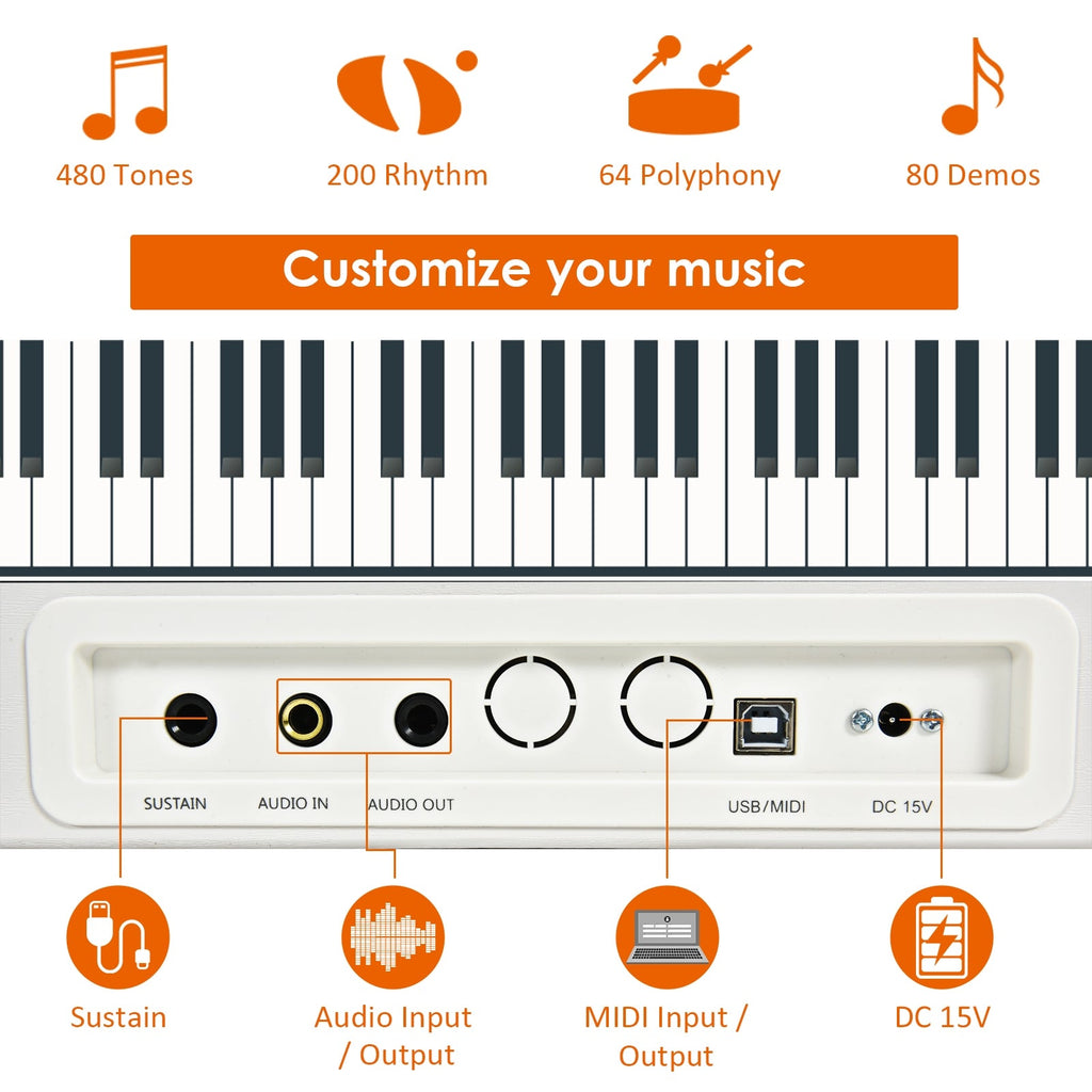 88-Key Full Size Digital Piano Weighted Keyboard with Sustain Pedal
