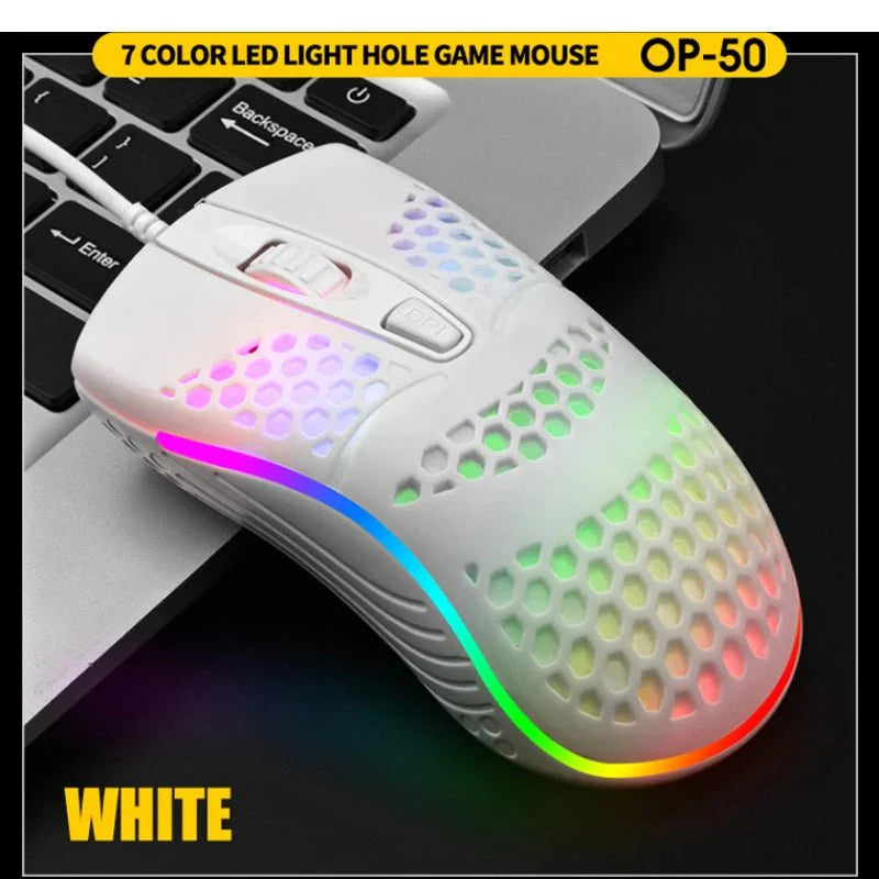 Wired Gaming Mouse | 1600 DPI Optical USB with 7 Breathing LED Lights
