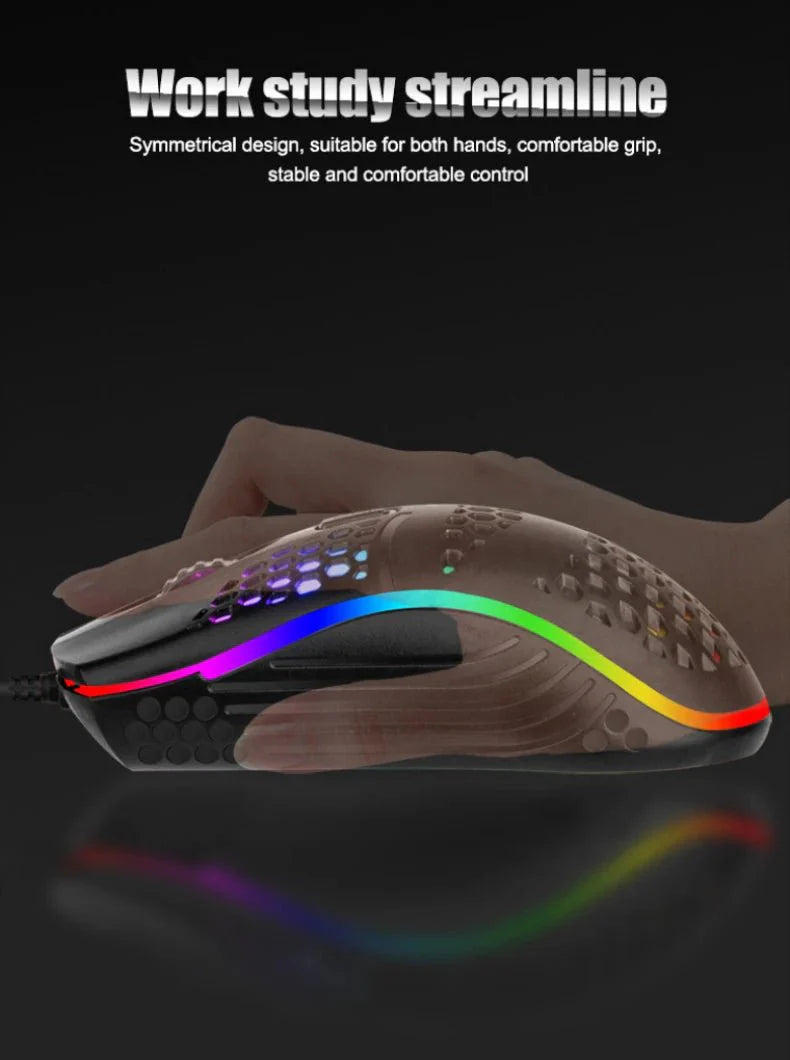 Wired Gaming Mouse | 1600 DPI Optical USB with 7 Breathing LED Lights