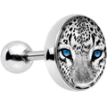 16G 1/4 Black White Leopard Eyes Tragus Cartilage Earring