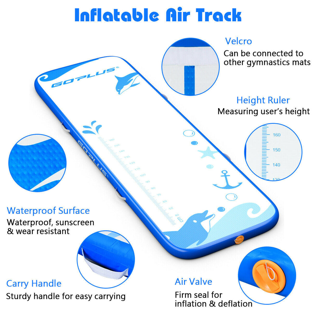 10 Feet Inflatable Gymnastic Tumbling Mat with Electric Pump